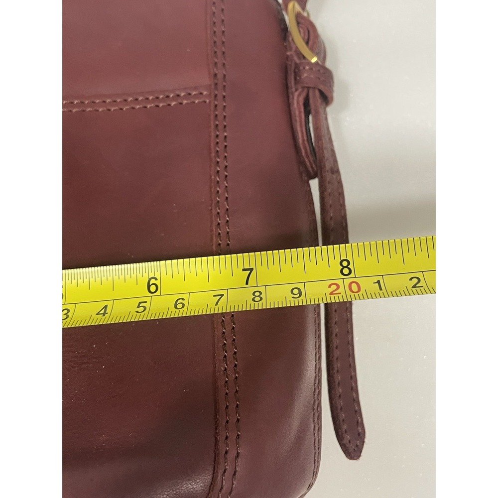 Margot New York Mini Bucket Tote Bag Burgundy Soft Leather Tassel Crossbody - Picture 8 of 8